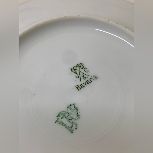 Vintage J & C Bavaria Peerless Gold Trim Letter D Monogram Plate - Picture 6 of 16